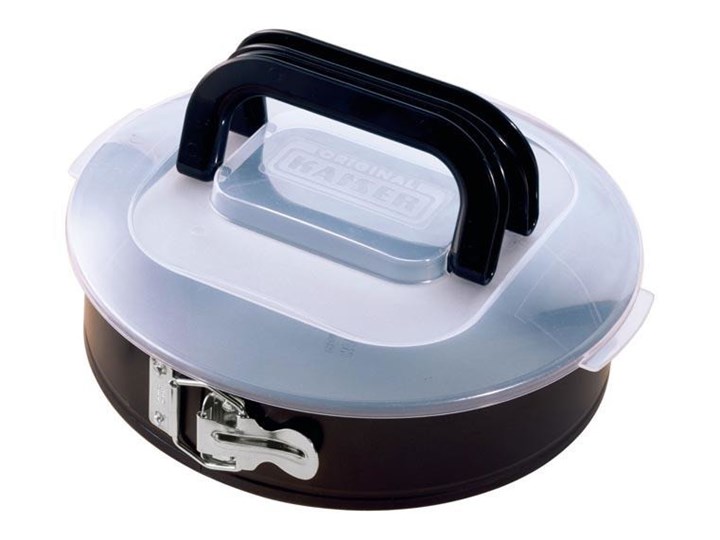 KAISER - Forma owalna z pokrywą Bake & Take(26 cm) Stal Kategoria Formy i foremki Tortownice Kolor Czarny
