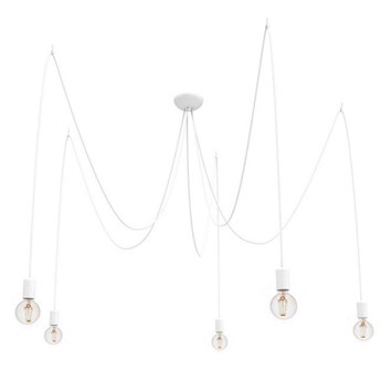 Lampa pająk SPIDER WHITE V x5 białe kable