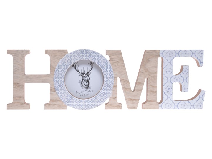 Napis ozdobny HOME z ramką na zdjęcia Drewno Kategoria Ramy i ramki na zdjęcia Kolor Szary