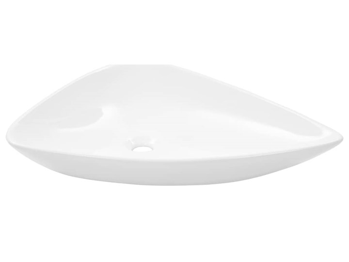 vidaXL Umywalka ceramiczna, trójkątna, 645 x 455 x 115 mm, biała Szkło Asymetryczne Szerokość 65 cm Szerokość 45 cm Ceramika Kolor Biały