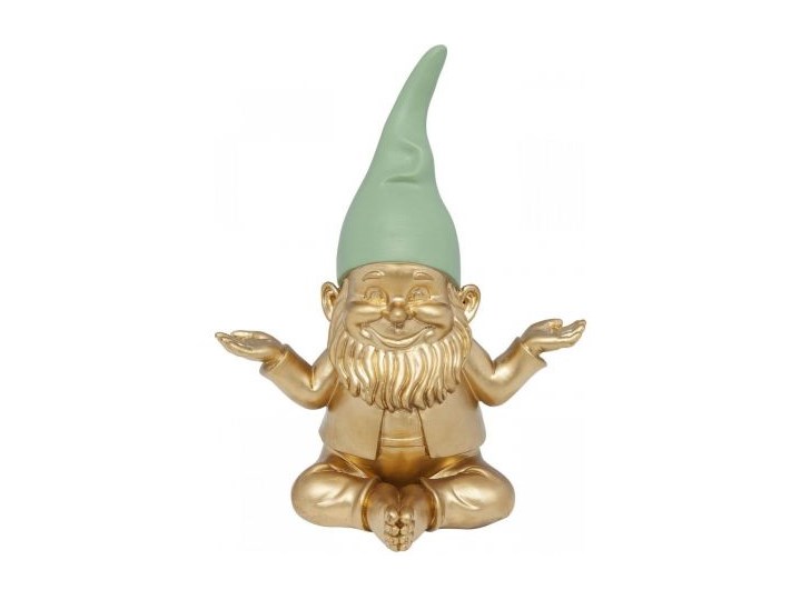 Figurka dekoracyjna Zwerg Meditation 15x19 cm złota