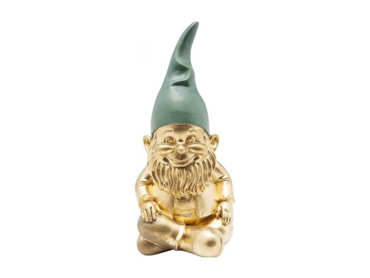 Figurka dekoracyjna Zwerg Sitting 9x19 cm zielona