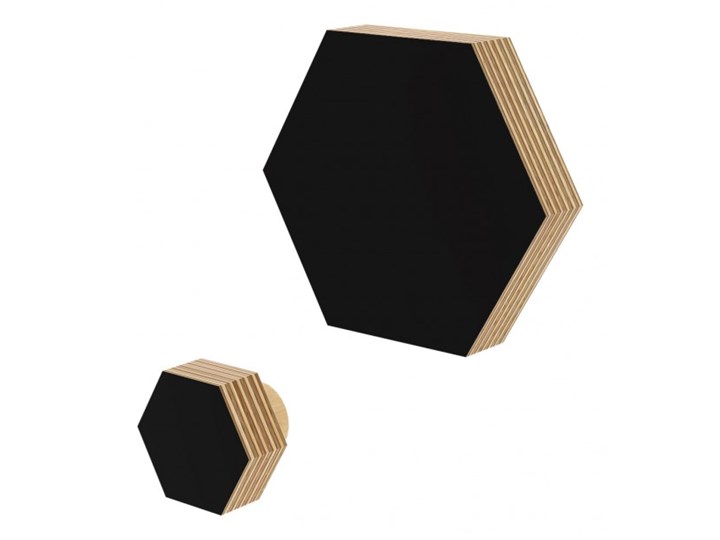 WIESZAK HEKSAGON CZARNY M Metal Drewno Płyta MDF Typ Wieszaki