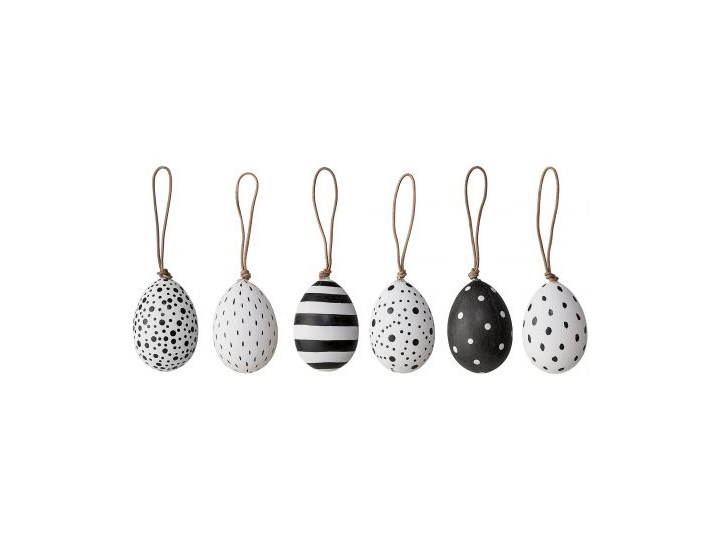 Ozdoby wielkanocne Ornament (6/set) czarno-białe
