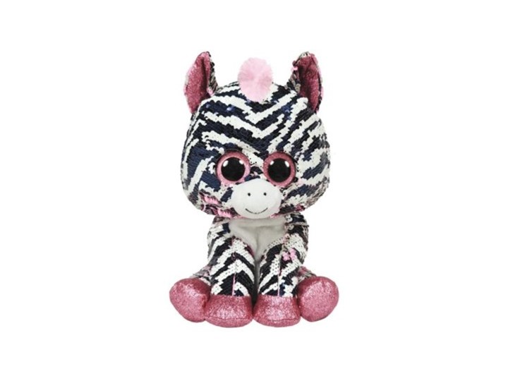 Maskotka TY INC Beanie Boos Flippables - Zoey różowa zebra z cekinami