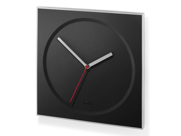 Zegar ścienny 26x26cm Zack Hoyo czarny kod: ZACK-60050 Metal Kwadratowy Styl Nowoczesny Tworzywo sztuczne Pomieszczenie Salon