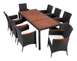 Zestaw ogrodowy CAROL meble ogrodowe z technorattanu Tworzywo sztuczne Stal Tworzywo sztuczne Aluminium Zestawy wypoczynkowe Zawartość zestawu Z krzesłem Aluminium Stal Stoły z krzesłami Zawartość zestawu Z fotelem