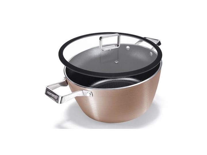 Garnek 20 cm Rose Gold Diamant indukcja MONETA Aluminium Garnek uniwersalny Kolor Złoty