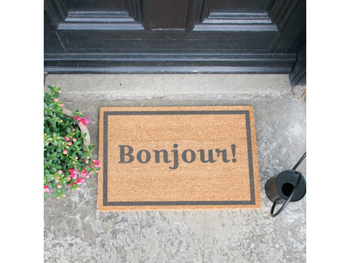 Wycieraczka Artsy Doormats Bonjour Grey, 40x60 cm Włókno kokosowe Kategoria Wycieraczki