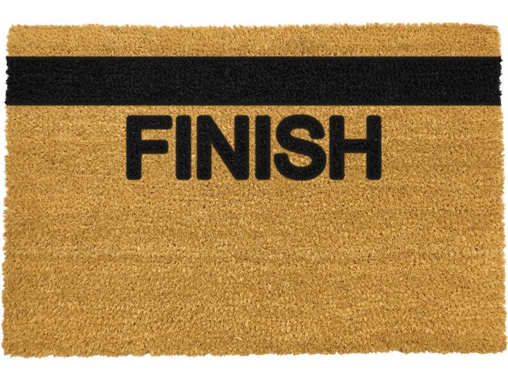 Wycieraczka z naturalnego włókna kokosowego Artsy Doormats Finish Line, 40x60 cm Włókno kokosowe Kolor Czarny Kategoria Wycieraczki