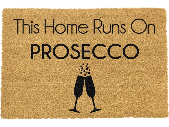 Wycieraczka Artsy Doormats This Home Runs On Prosecco, 40x60 cm Kategoria Wycieraczki Włókno kokosowe Kolor Beżowy
