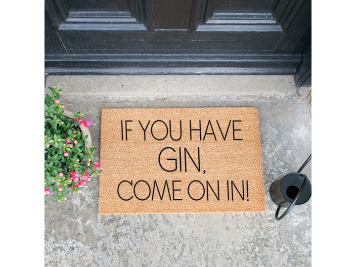 Wycieraczka Artsy Doormats If You Have Gin, 40x60 cm Włókno kokosowe Kolor Beżowy Kategoria Wycieraczki