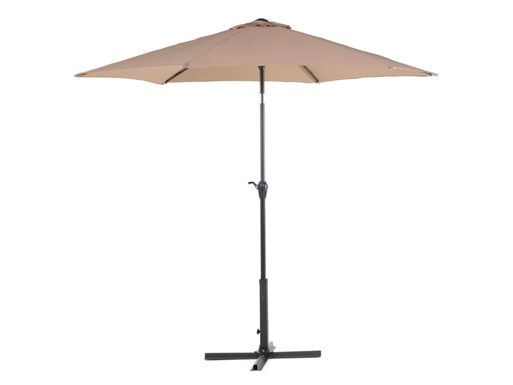 Parasol ogrodowy brązowoszary składany 270 x 230 cm odchylany z korbą Parasole Kolor Brązowy