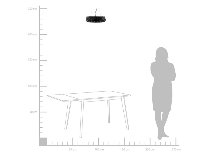 Lampa wisząca czarna metalowa 121 cm ażurowa geometryczny klosz 3 żarówki nowoczesna Tworzywo sztuczne Lampa inspirowana Styl Nowoczesny Kategoria Lampy wiszące