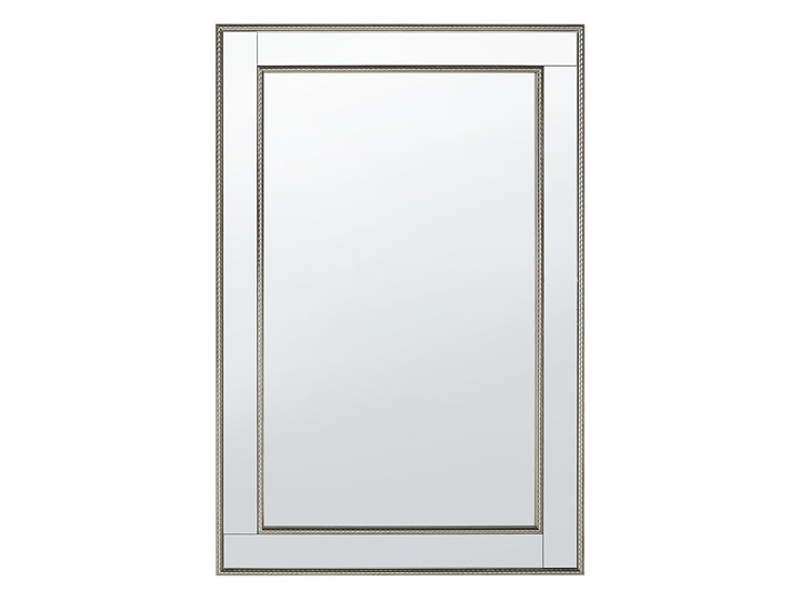 Lustro ścienne wiszące srebrne 60 x 90 cm Prostokątne Pomieszczenie Garderoba Lustro z ramą Pomieszczenie Salon