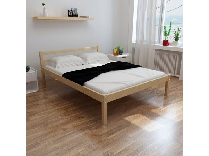 vidaXL Łóżko z materacem, lite drewno sosnowe, 140 x 200 cm