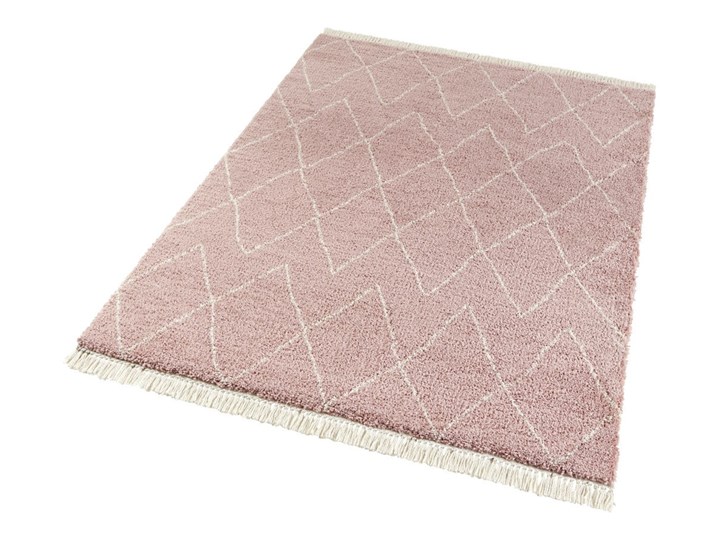 Różowy dywan Mint Rugs Jade, 80x150 cm Prostokątny Dywany Kolor Beżowy Wzór Geometryczny