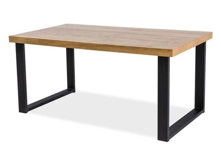 SELSEY Stół Qildor 150x90 cm z litego drewna dębowego Wysokość 75 cm Metal Drewno Długość 150 cm Pomieszczenie Stoły do jadalni