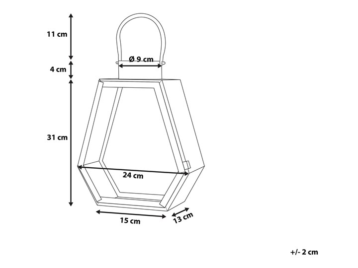 Lampion dekoracyjny srebrny metalowy geometryczny 46 cm ozdobna latarnia na świecę Stal Kategoria Świeczniki i świece