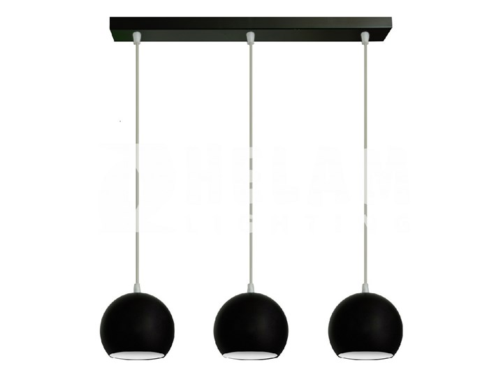 Czarno-biała lampa metalowa MARION W-L 1802/3 BK+WT Lampa kula Styl Skandynawski Lampa z kloszem Kategoria Lampy wiszące