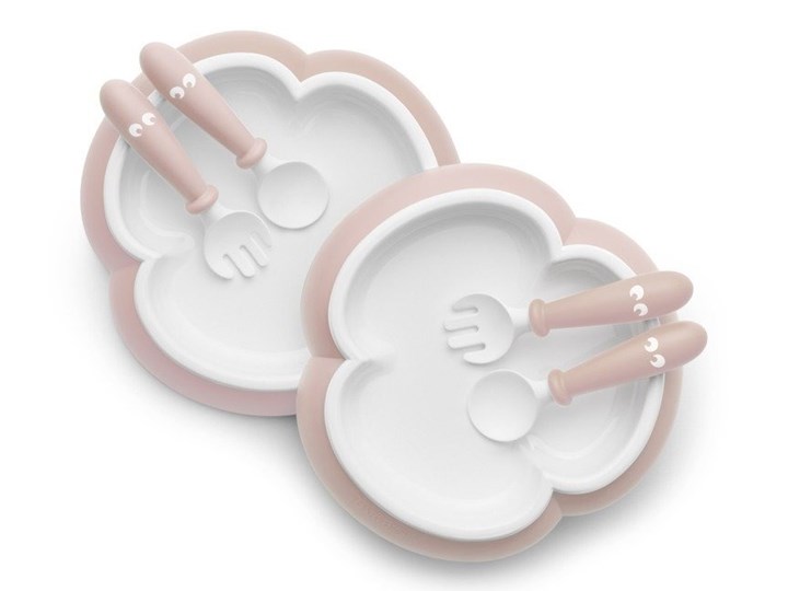 BABYBJORN - talerzyki ze sztućcami - Powder Pink