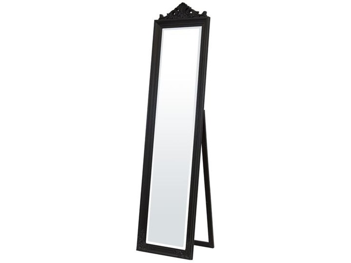 EDGAR BLACK lustro podłogowe czarne z ornamentem, 176x45x48 cm Stojące Lustro z ramą Prostokątne Pomieszczenie Salon