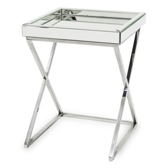 HOLLYWOOD stolik glamour z lustrzaną tacą, wys. 51 cm