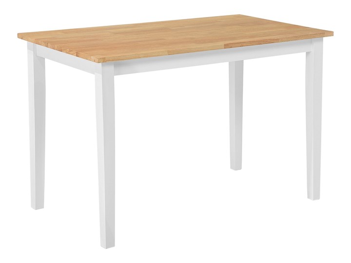 Beliani Zestaw mebli do jadalni 4-osobowy drewniany biały stół 120 x 75 cm 4 krzesła nowoczesny Pomieszczenie Jadalnia