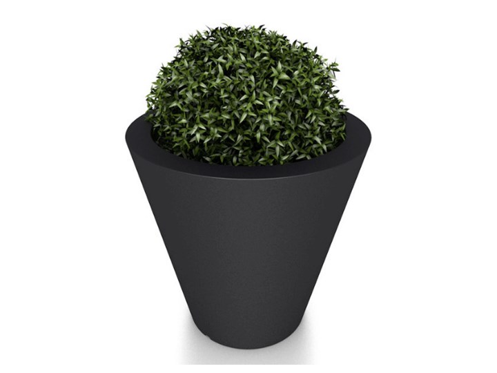 Donica okrągła Monumo Ovo 50 cm z podwójnym dnem, czarna