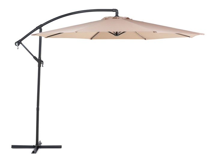 Parasol ogrodowy beżowy na wysięgniku Ø300 cm podwieszany ciemnoszara stalowa rama Parasole Kategoria Parasole ogrodowe