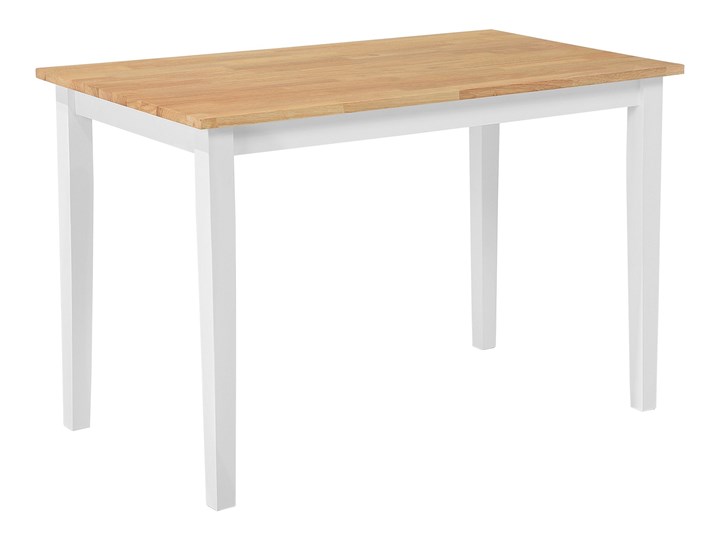 Beliani Zestaw mebli do jadalni 4-osobowy drewniany biały stół 120 x 75 cm 4 krzesła nowoczesny Kategoria Stoły z krzesłami
