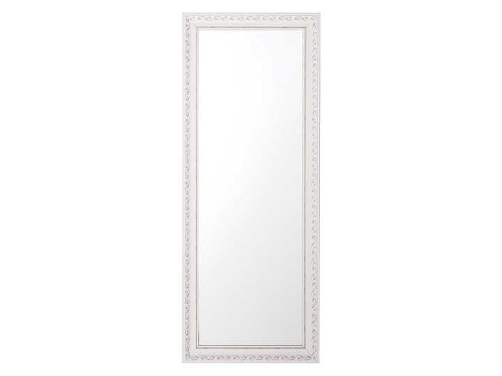 Lustro ścienne wiszące biało-srebrne 50 x 130 cm łazienka przedpokój Prostokątne Lustro z ramą Kolor Srebrny