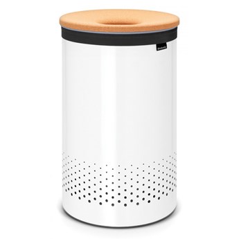 Stalowy kosz na bieliznę do segregacji 60l Brabantia biały kod: 10 44 04