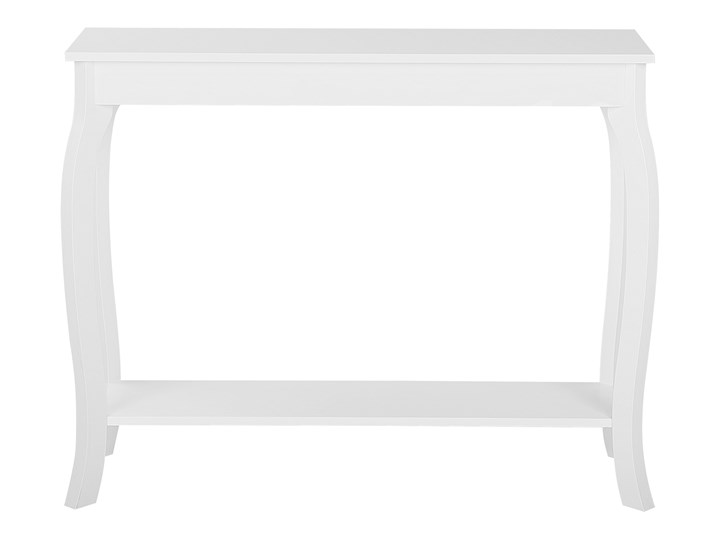Beliani Konsola stolik z półką biały 100 x 30 cm styl prowansalski salon przedpokój sypialnia