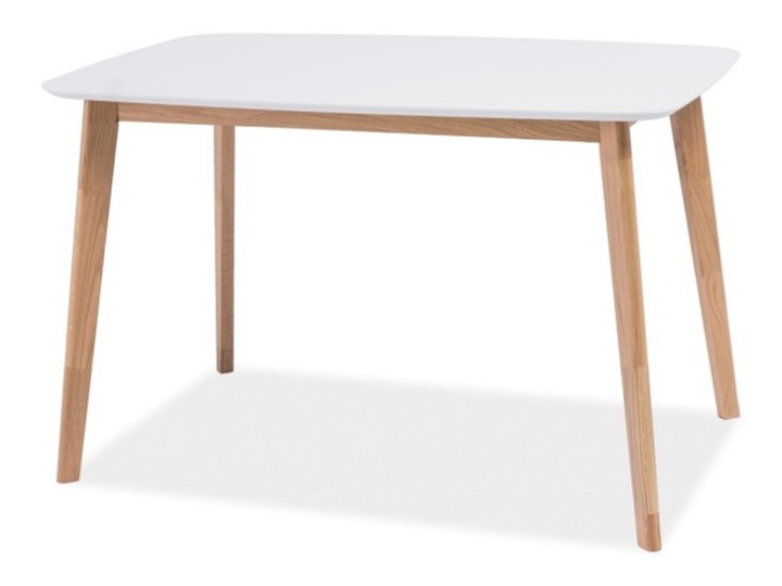 SELSEY Stół Ikast 120x75 cm z białym blatem Płyta MDF Drewno Średnica