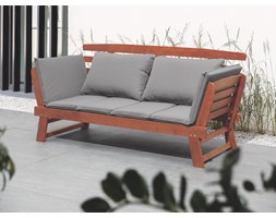 Sofa ogrodowa szara regulowane podłokietniki PORTICI Drewno Drewno Materiał nóżek Drewno