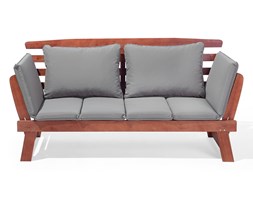 Sofa ogrodowa szara regulowane podłokietniki PORTICI Drewno Drewno Materiał nóżek Drewno