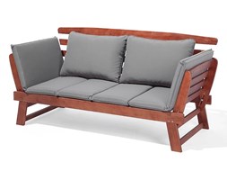 Sofa ogrodowa szara regulowane podłokietniki PORTICI Drewno Drewno Materiał nóżek Drewno