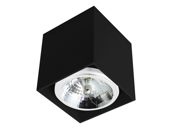 Sufitowa oprawa natynkowa kwadrat QR111 aluminium ruchoma czarna HDL111