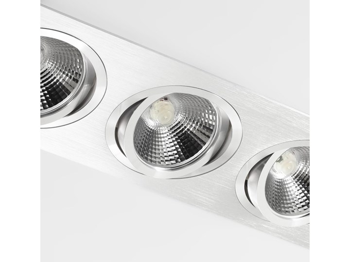 Potrójna ruchoma sufitowa podtynkowa oprawa ES111 AR111 QR111 aluminiowa Oprawa stropowa Prostokątne Kategoria Oprawy oświetleniowe Oprawa ruchoma Oprawa halogenowa Kolor Biały