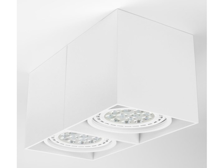 Oprawa sufitowa natynkowa ruchoma podwójna biała ES QR AR111 prostokąt Oprawa halogenowa Prostokątne Kolor Biały Oprawa ruchoma Oprawa stropowa Kategoria Oprawy oświetleniowe