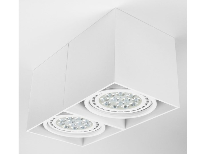 Oprawa sufitowa natynkowa ruchoma podwójna biała ES QR AR111 prostokąt Oprawa ruchoma Oprawa stropowa Kolor Biały Prostokątne Oprawa halogenowa Kategoria Oprawy oświetleniowe
