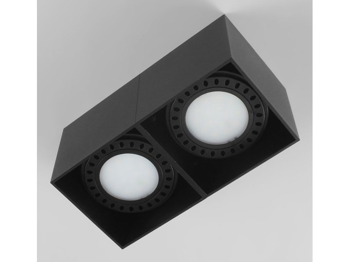 Podwójna oprawa natynkowa sufitowa kwadrat 2x AR111 GU10 czarna Oprawa stropowa Oprawa halogenowa Prostokątne Kolor Czarny Kategoria Oprawy oświetleniowe