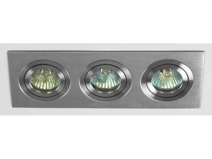 Potrójna sufitowa ruchoma podtynkowa oprawa 3x MR16 GU10 aluminiowa Oprawa halogenowa Oprawa stropowa Prostokątne Oprawa ruchoma Kategoria Oprawy oświetleniowe Kolor Szary