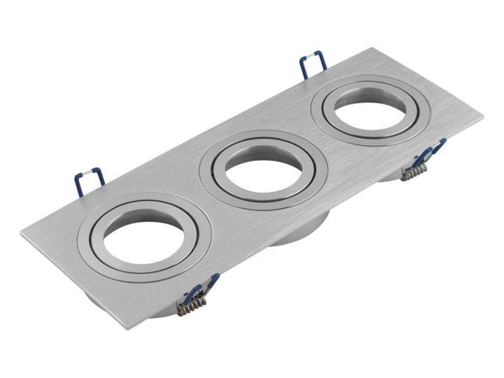 Potrójna sufitowa ruchoma podtynkowa oprawa 3x MR16 GU10 aluminiowa Kategoria Oprawy oświetleniowe Prostokątne Oprawa stropowa Oprawa ruchoma Oprawa halogenowa Kolor Szary
