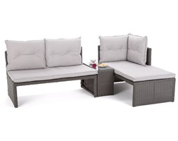 Narożnik ogrodowy technorattanowy Corte Grey / Beige