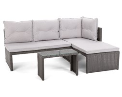 Narożnik ogrodowy technorattanowy Corte Grey / Beige