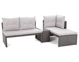 Narożnik ogrodowy technorattanowy Corte Grey / Beige
