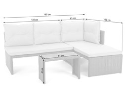 Narożnik ogrodowy technorattanowy Corte Grey / Beige