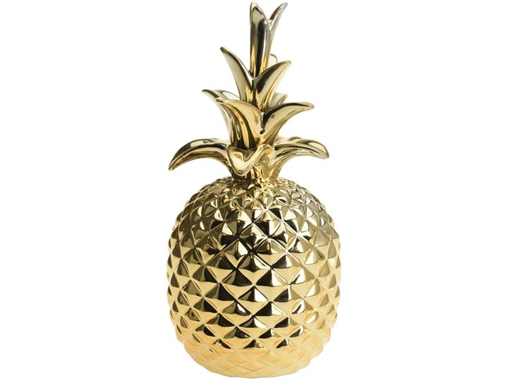 Dekoracja ceramiczna ANANAS, 25 cm, kolor złoty